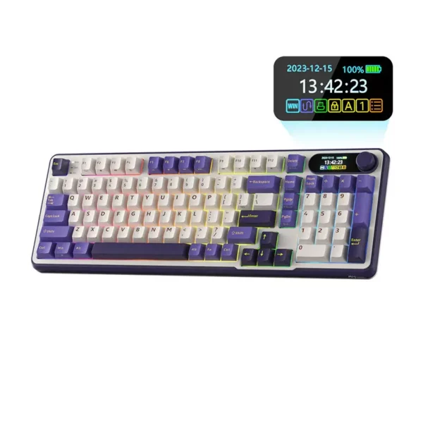 RK ROYAL KLUDGE S98 Hot-Swappable RGB Wireless Mechanical Keyboard > Blackberry Mousse