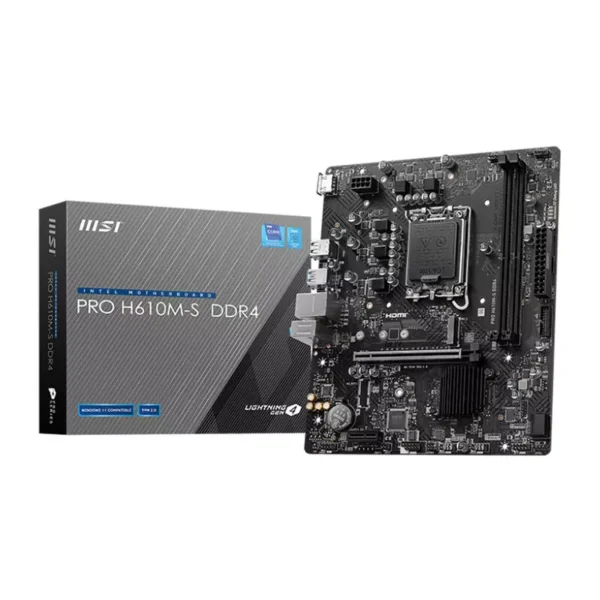 MSI PRO H610M-S DDR4 Intel LGA 1700 M-ATX Motherboard > Black