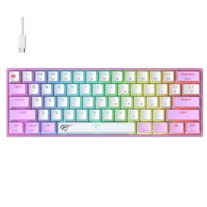 HAVIT Transparent RGB backlighting Gaming Keyboard > Pink