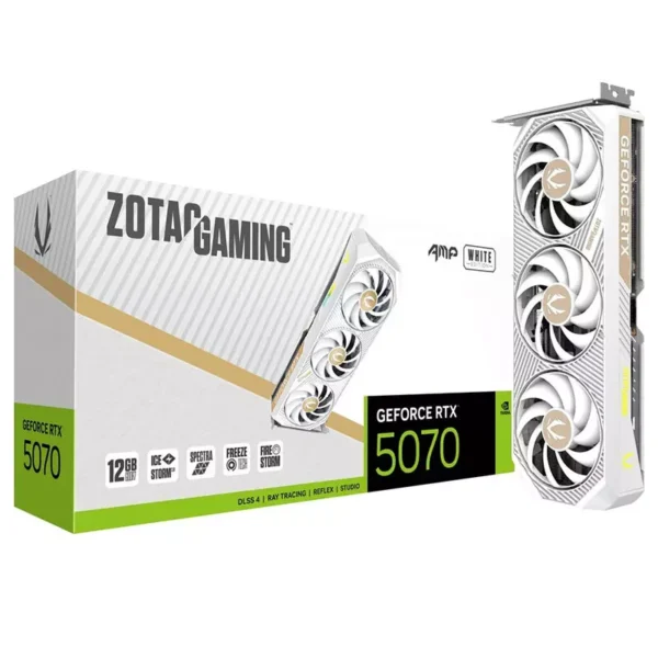 ZOTAC GAMING GeForce RTX 5070 AMP 12GB GDDR7 White Edition Video Card, DLSS 4