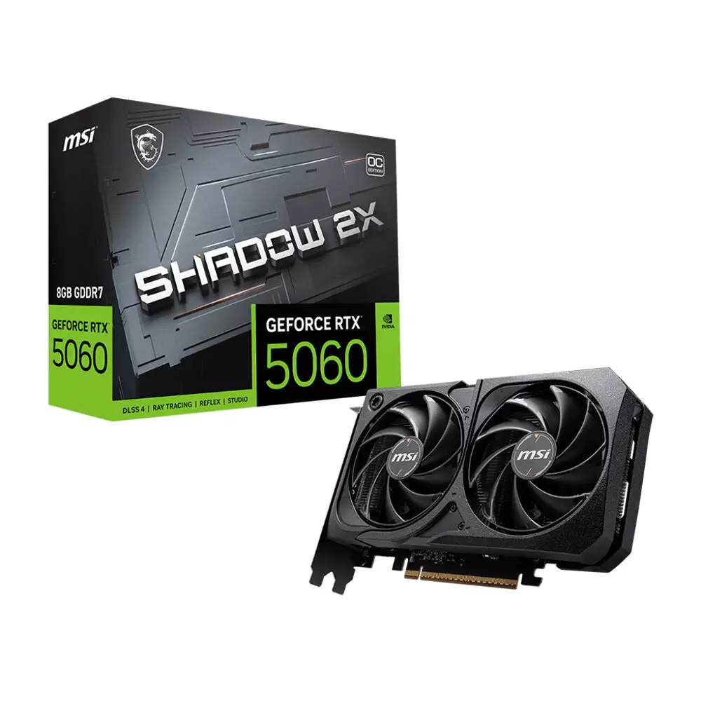 912-V537-019 MSI GeForce RTX™ 5060 8G SHADOW 2X OC Video Card, DLSS 4