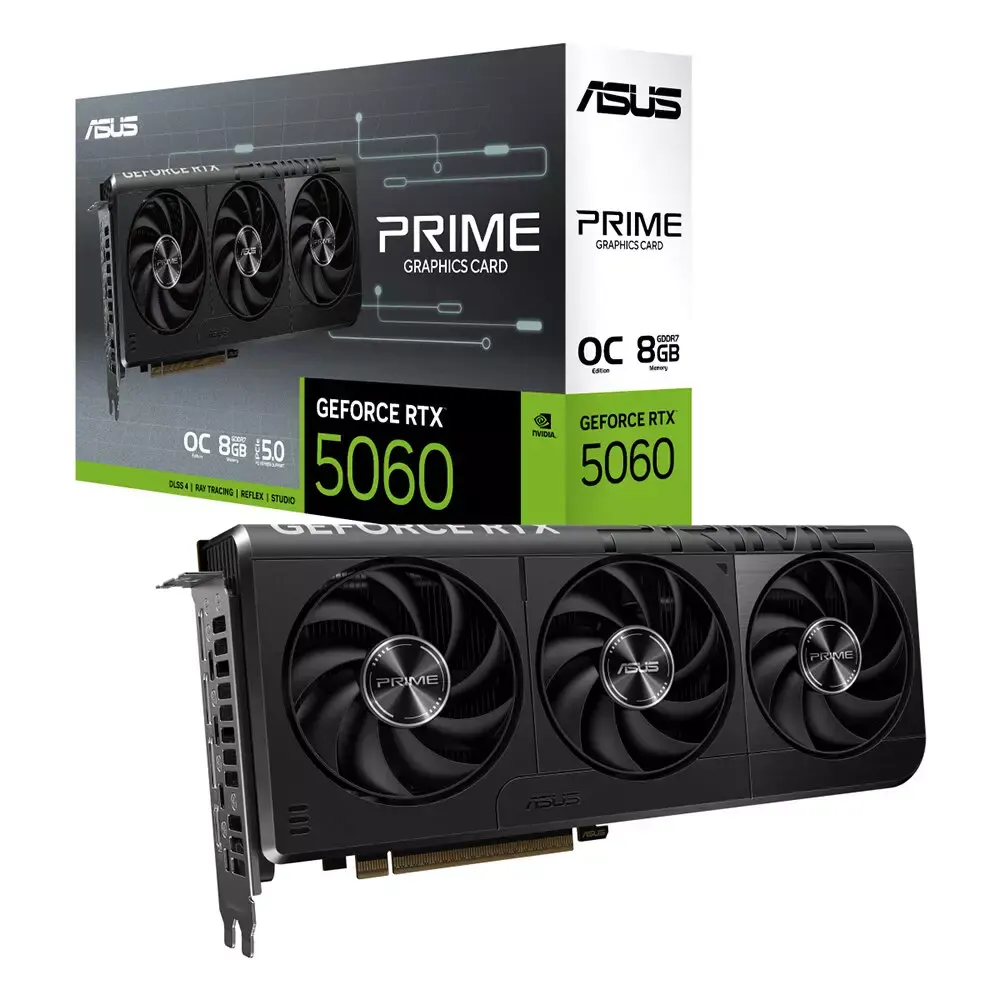 ASUS Prime GeForce RTX 5060 8GB GDDR7 OC Edition Graphic Card - Black ASUS Prime GeForce RTX 5060 8GB GDDR7 OC Edition Graphic Card - Black, DLSS 4