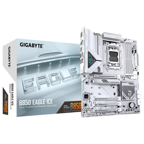 Gigabyte B850 Eagle ICE AMD AM5 Socket DDR5 Motherboard > White