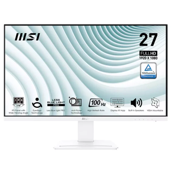 MSI PRO MP273AW 27” FHD IPS Panel 100Hz 1ms Business Monitor > White