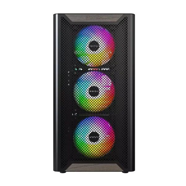 Montech XR Wood Full-Coverage Dust Filters ATX Gaming Case > Black
