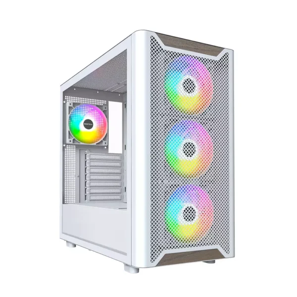 Montech XR Wood Full-Coverage Dust Filters ATX Gaming Case > White