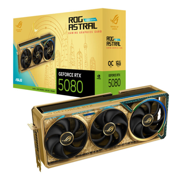 Asus ROG Astral GeForce RTX 5080 16GB Dhahab CORE OC Edition Video Card, DLSS 4