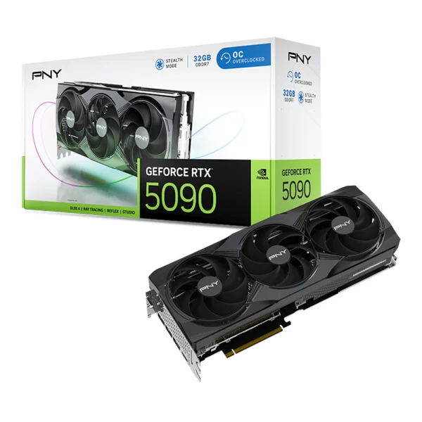 PNY GeForce RTX 5090 Overclocked Triple Fan 32GB GDDR7 Video Card, DLSS 4