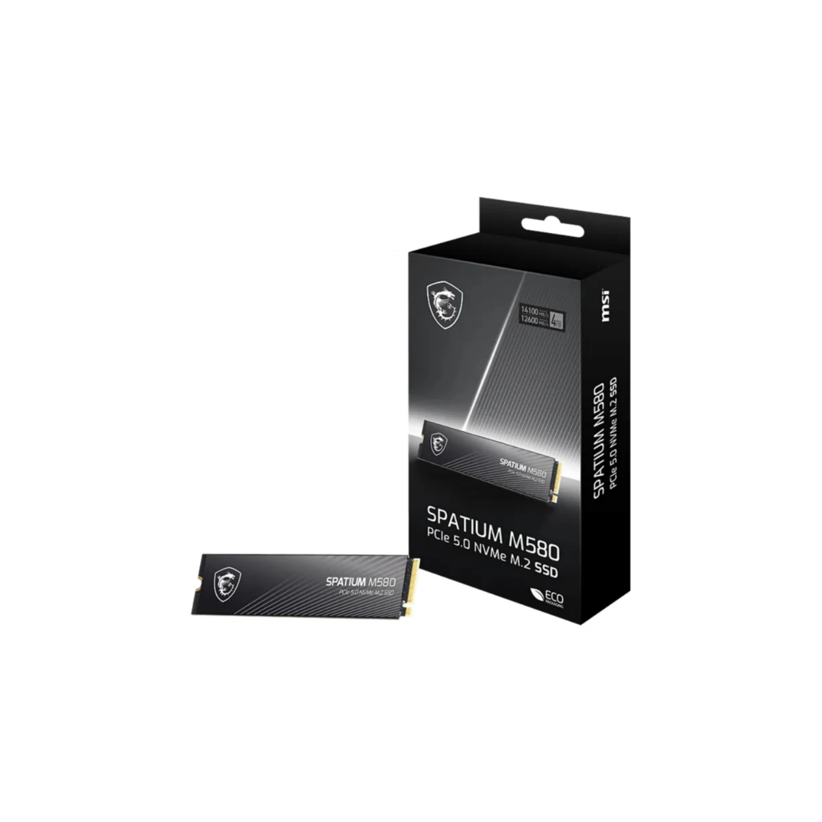 S78-440R210-P83 MSI SPATIUM M580 4TB PCIe 5.0 NVMe M.2 SSD > Black