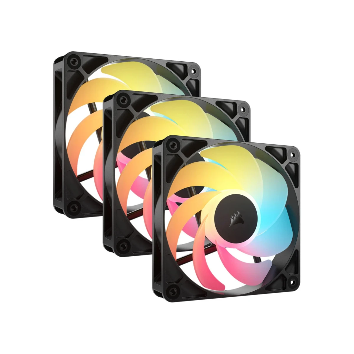 CO-9050196-WW Corsair RS120-R ARGB 120mm PWM Reverse Triple Pack Fans > Black