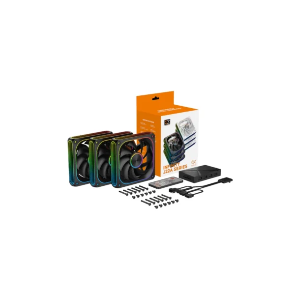 XIGMATEK Infinity J22A ARGB PWM 3-Pack Fan > Black