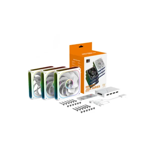 XIGMATEK Infinity J22A ARGB PWM 3-Pack Fan > Arctic