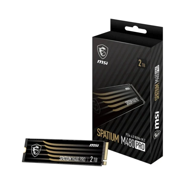 MSI Spatium M480 Pro 2TB PCIe Gen4x4 M.2 NVMe SSD > Black
