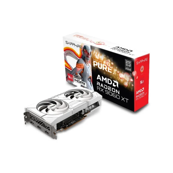 SAPPHIRE PURE AMD RADEON RX 9060 XT GAMING OC 16GB Graphics Card > White